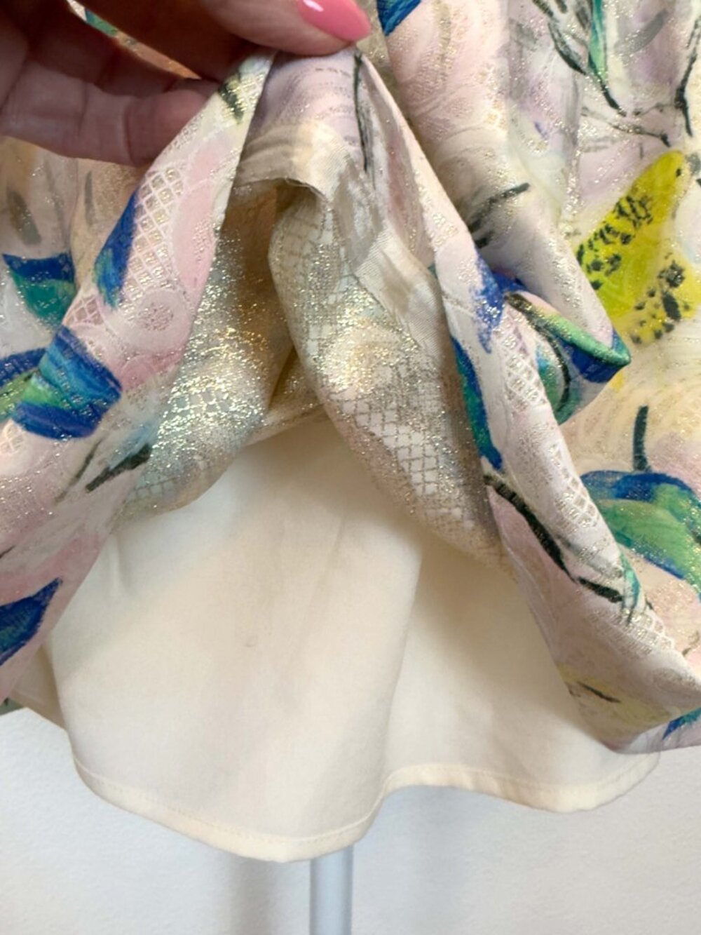 Leifsdottir Anthropologie Brocade Leaf Bird Peplum Top - Women's Size 2 - Picture 6 of 13